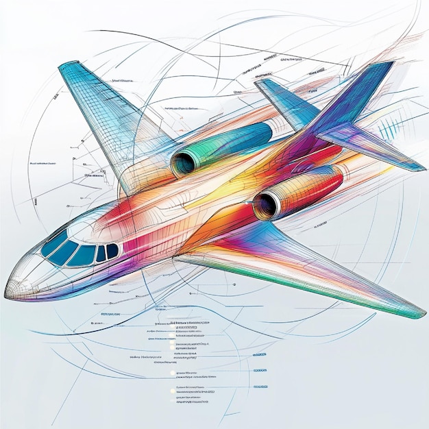 Photo a detailed diagram of aerodynamic features and their impact on flight performance