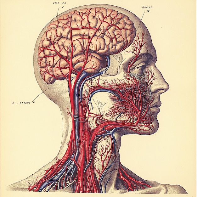 Photo detailed diagram of the body with focus areas