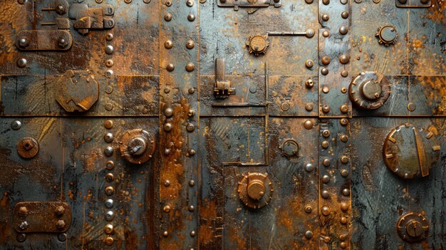 Detailed Digital Illustration Metal Door CloseUp with Rivets SEO Optimized Title