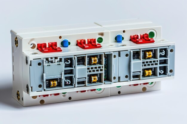 Photo detailed electrical terminal block designed for secure wiring connections in residential settings