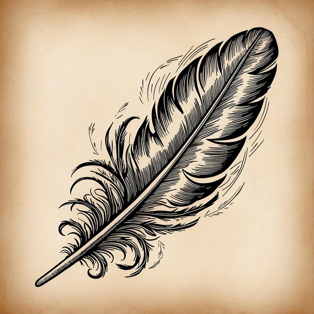 Detailed Feather Drawings