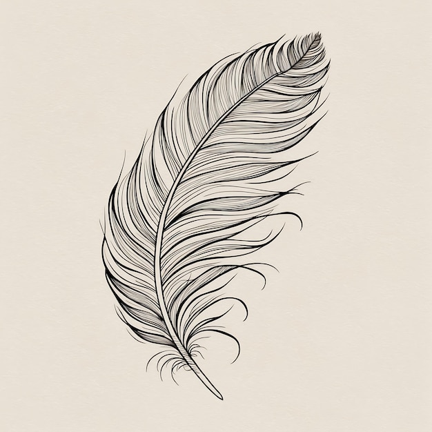 Photo detailed feather drawings