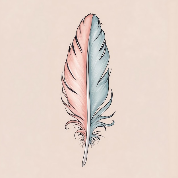 Photo detailed feather drawings