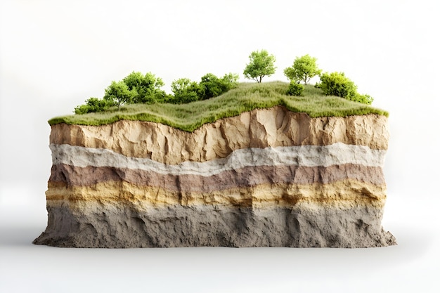 Detailed geological cross section showcasing the complex layering and formations of rock sediment and mineral deposits beneath the Earth s surface