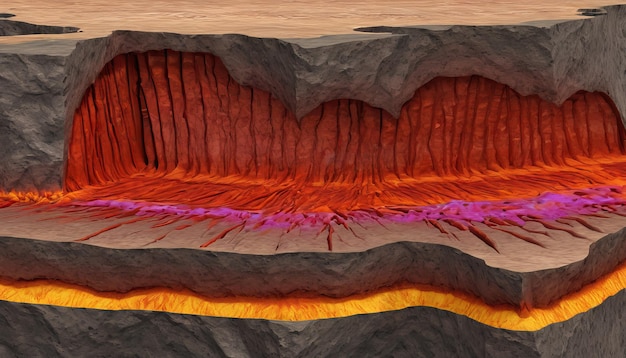 Photo detailed geological illustration of the earths layers