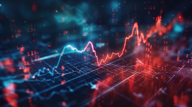 Detailed graph displayed on computer screen suitable for business presentations