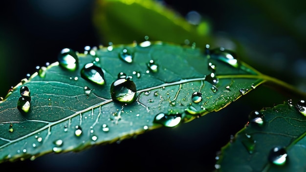 Detailed green leaf texture natural pattern