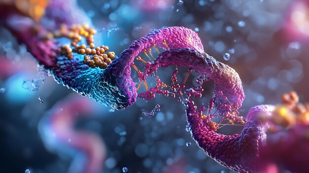 Photo a detailed illustration of a human cells ribosome showcasing mrna translation into proteins