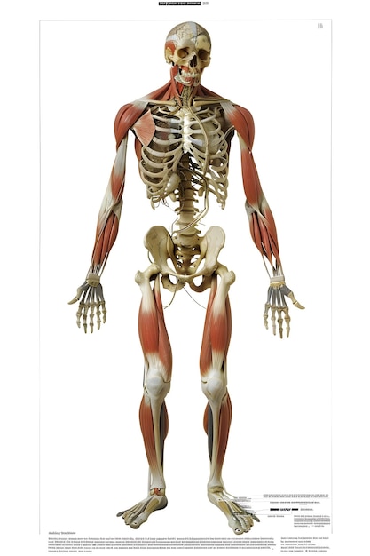 Detailed Illustration of the Human Musculoskeletal System Bones Muscles and Joints