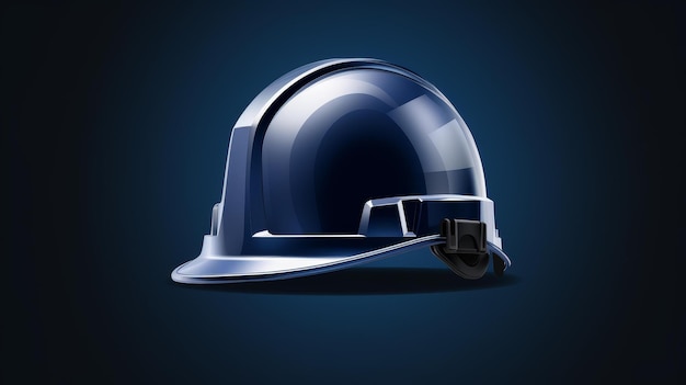 A detailed illustration showcasing a sturdy safety helmet with reflective stripes and