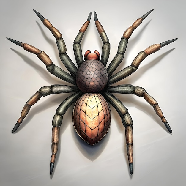 Photo a detailed illustration of a spider with a realistic and intricate design