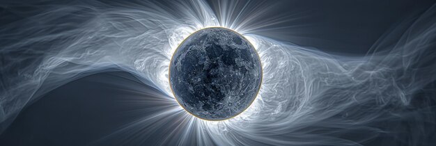 Photo a detailed illustration of a total solar eclipse with the moon covering sun entirely