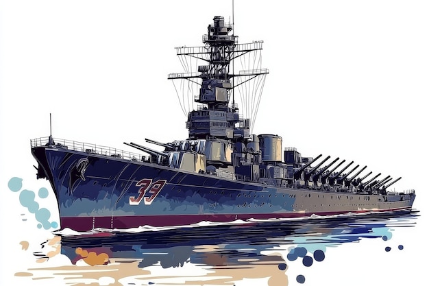 A detailed illustration of the USS Arizona battleship a powerful symbol of American naval hist