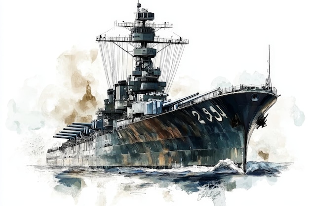 A detailed illustration of the USS Arizona battleship a powerful symbol of American naval stre