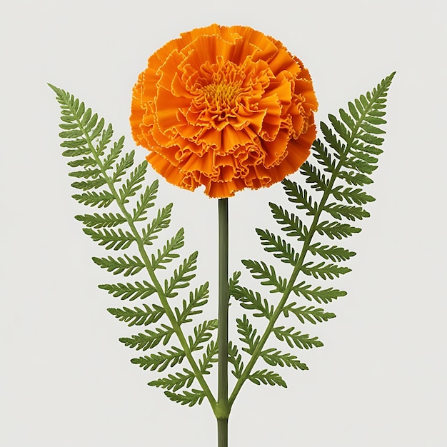 A detailed illustration of a vibrant orange marigold flower image with ai