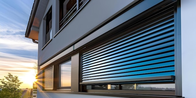 Photo detailed image of a brandnew roof window roller shutter concept roof window roller shutter detailed product shot