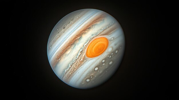 Photo a detailed image of jupiter showcasing its bands and the great red spot