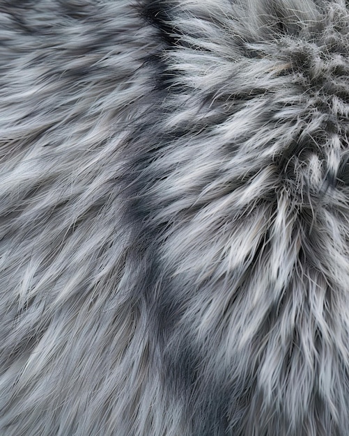 Detailed image of a wolfs fur highlighting the texture and color gradation great for mammalian studies