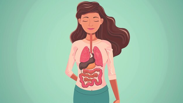 Photo detailed image of a womans gastrointestinal tract medical portrait