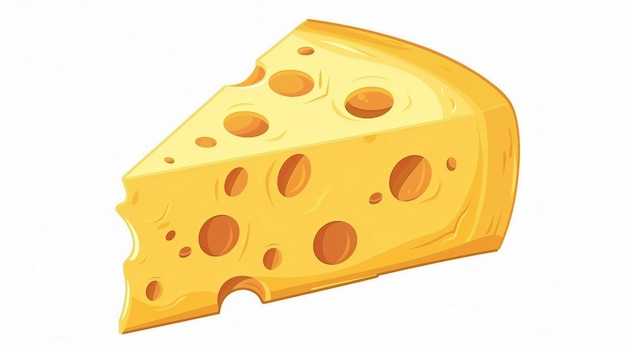 Photo detailed image of a yellow cheese wedge with holes suitable for foodrelated projects generative ai