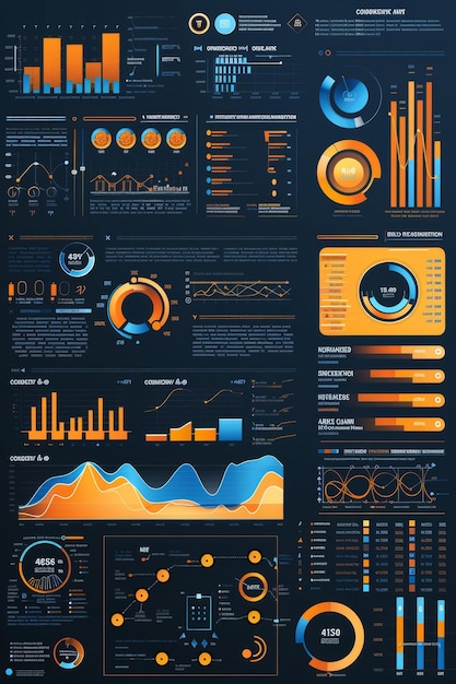 Photo detailed infographic on process modeling steps with data collection analysis optimization icons