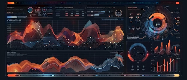 Photo detailed infographic of process modeling steps with data collection analysis and optimization