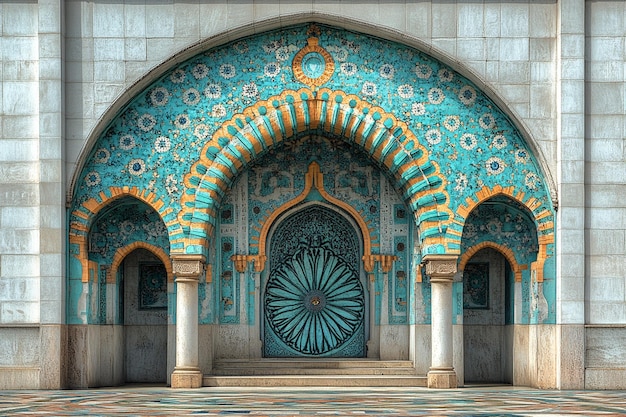 Photo detailed islamic architectural details