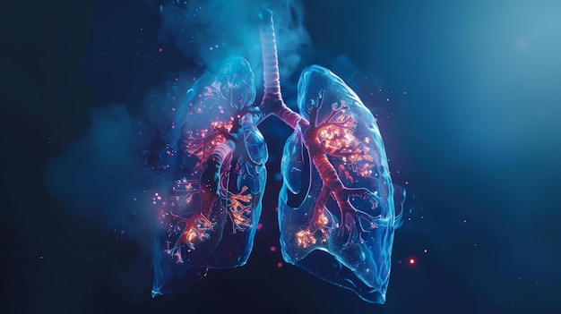 Detailed Lung Visualization in Futuristic Medical Tech