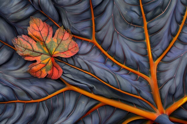 Detailed Macro Photography of Leaf Vein Network