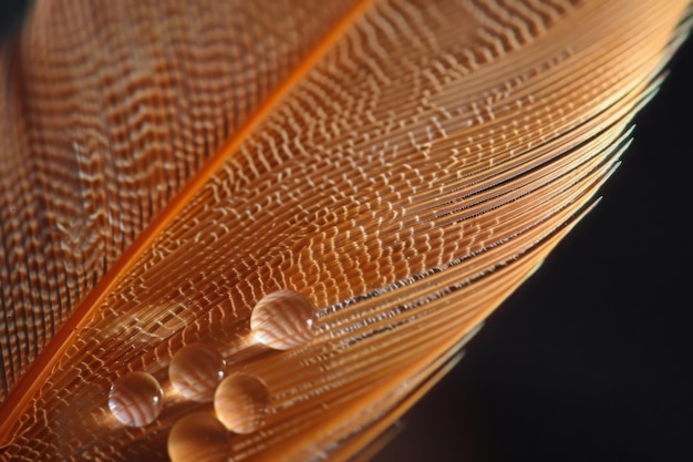 Photo a detailed macro shot of a feather emphasizing the intricate structure and fine details