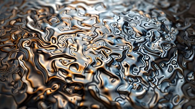 Photo detailed metallic surface with intricate geometric patterns and reflective shine