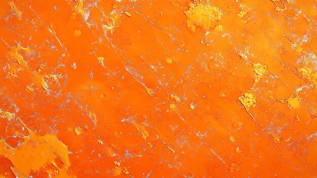 Photo detailed orange grunge background with splatters and scratches