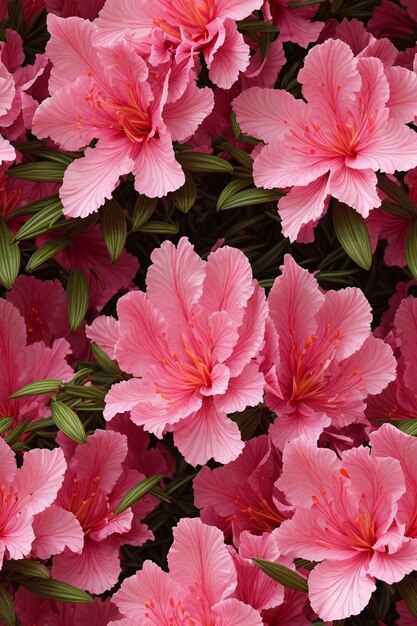 Photo detailed photorealistic seamless patterns of azalea flowers