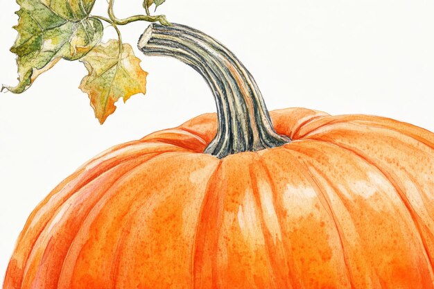 Photo detailed pumpkin stem illustration