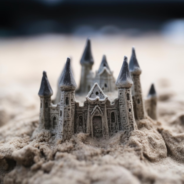 Detailed Sandcastle on a Beach