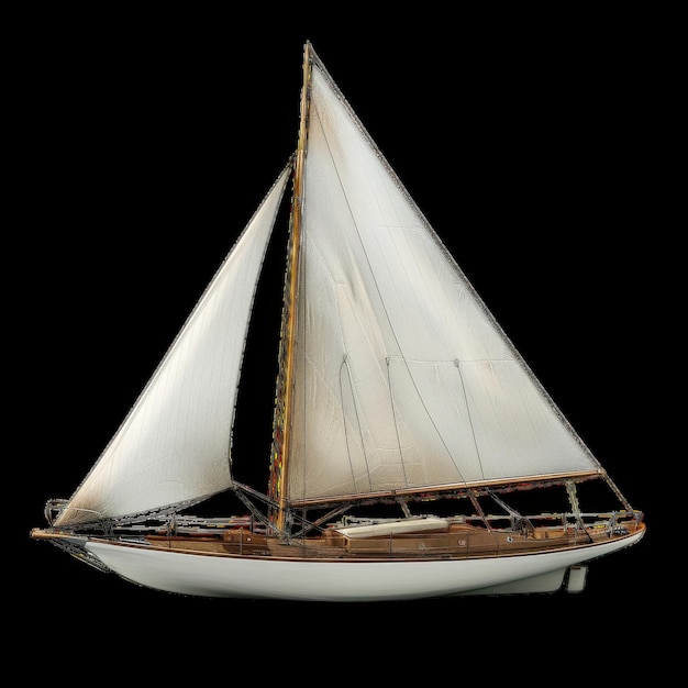 Photo detailed scale model of a classic sailboat at rest