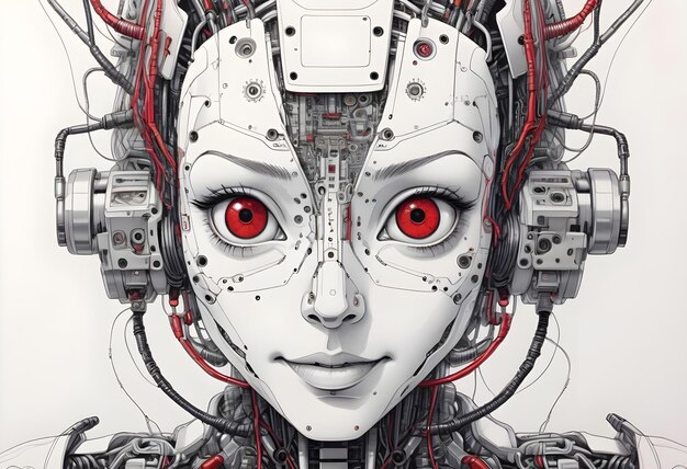 Detailed Schematic Drawings of AGI Represented as an Adult Female Artificial Intelligent Robot