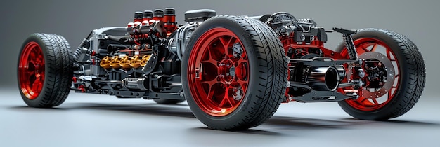 Detailed schematic of an internal combustion engine in operation