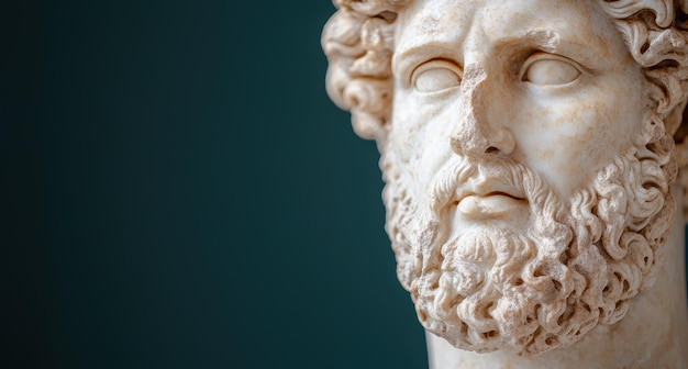 Detailed sculpture of ancient greek philosopher