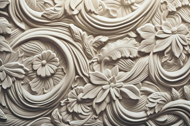 Detailed shot of a floral wall decoration