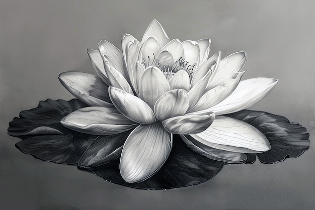 Detailed spiritual lotus tattoo with realistic serene symbolism