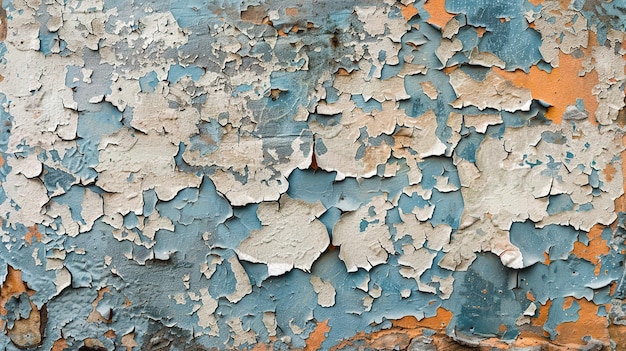 Detailed texture of distressed paint on a concrete