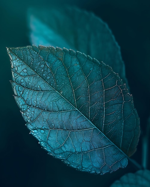 Detailed Texture Photograph of Two Leaves