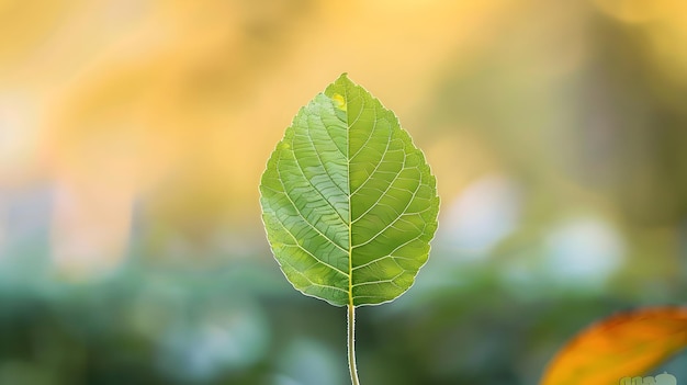 Detailed Texture of a Single Leaf against Blurred Background