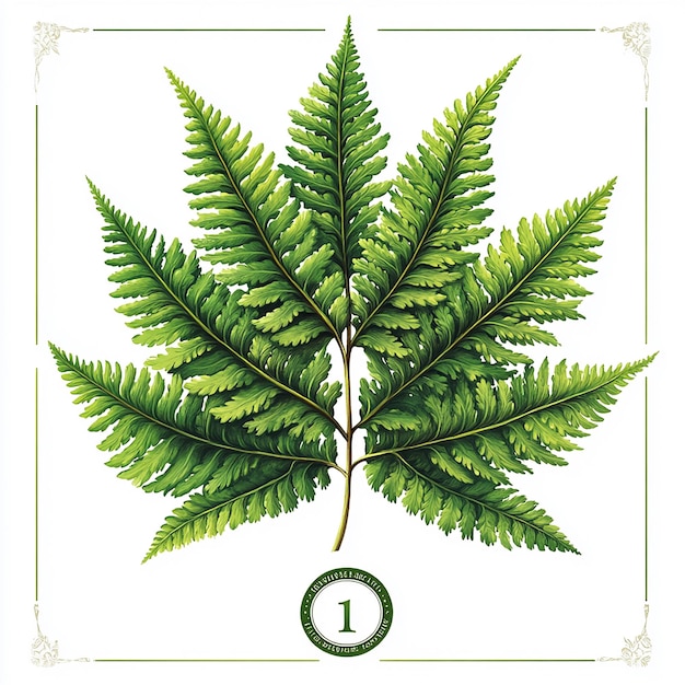 Photo detailed vector logo of a fern leaf with precise design