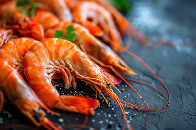 Detailed View of a Bunch of Shrimp on a Table for Culinary Projects