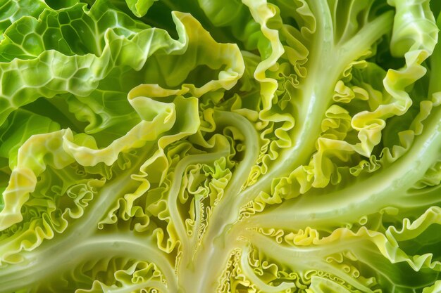 Photo a detailed view of a cabbage leaf displaying the intricate texture