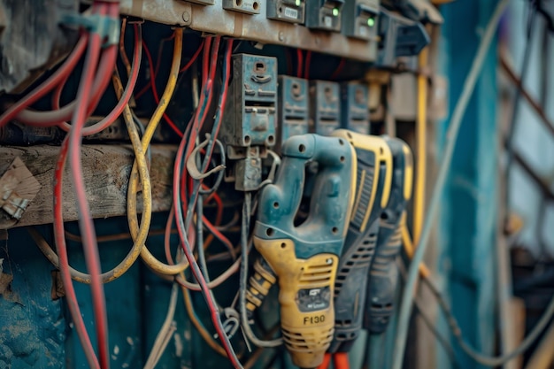 Photo detailed view of a cluster of electrical wires showing connections and insulation conduct routine inspections of wiring and connections for signs of wear or damage