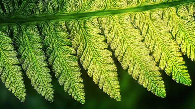 Photo detailed view of a fern leaf