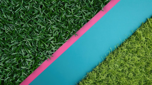 Photo a detailed view of green and pink grass